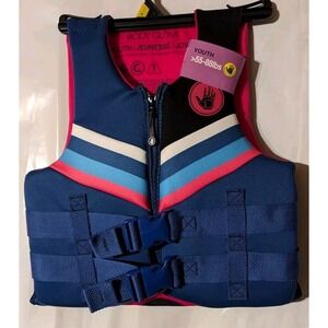 Body Glove - Youth Evoprene PFD Life Vest 55-88 lbs USCG/TC Pink & Blue Stripe‎